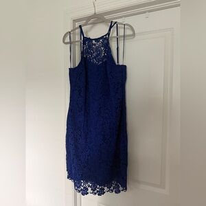 Guess Royal Blue Lace Mini Dress